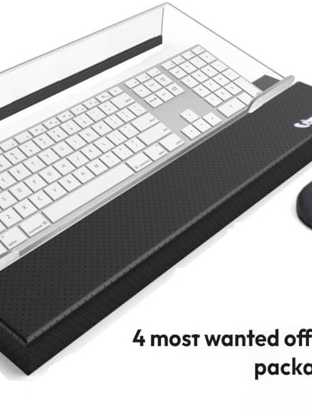 4-in-1 Keyboard Wrist Rest Acrylic Riser Mouse Rest Coaster